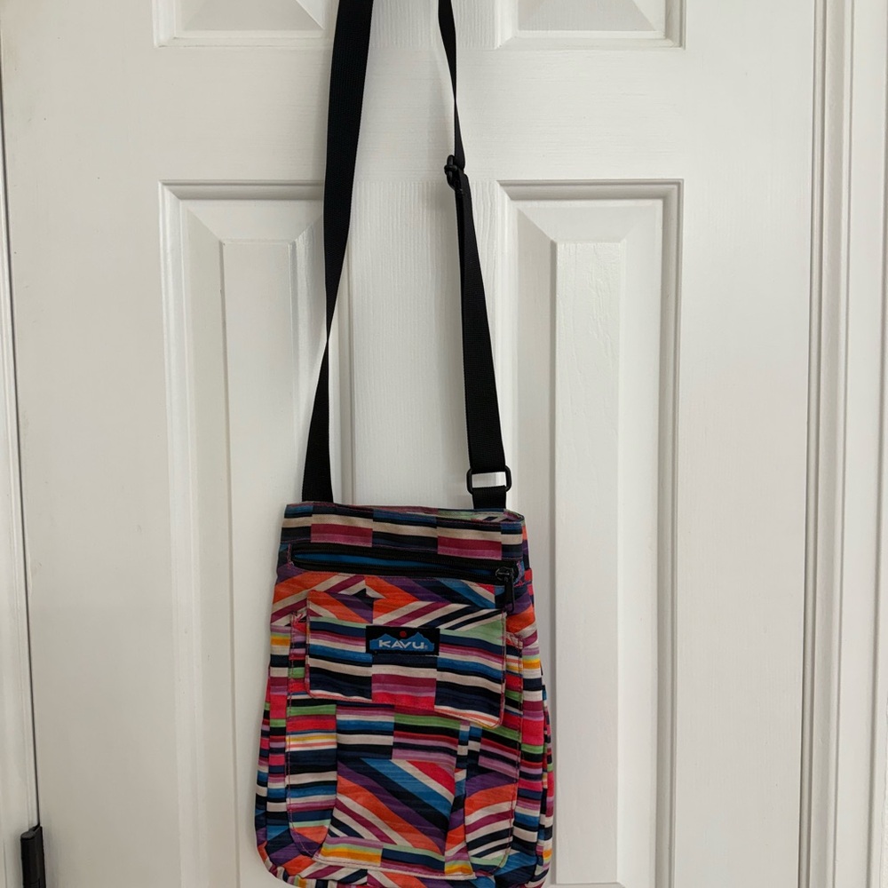 KAVU Colorful Striped Crossbody Bag